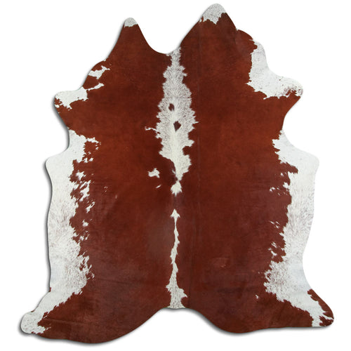 Brown & White Cowhide Rug L