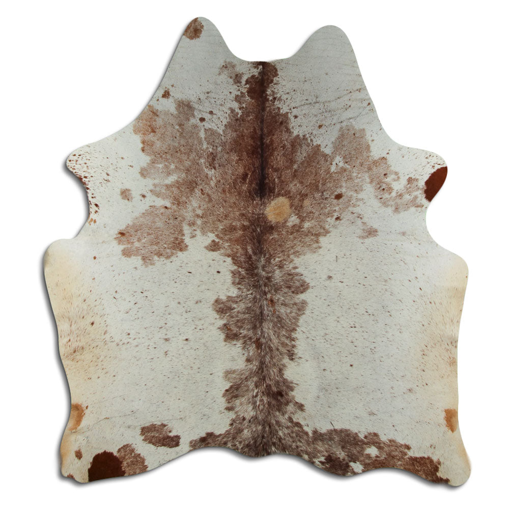 Brown & White Cowhide Rug L
