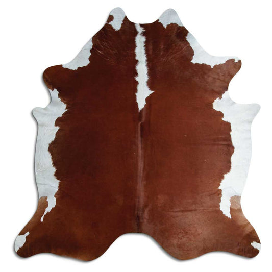 Brown & White Cowhide Rug XXL