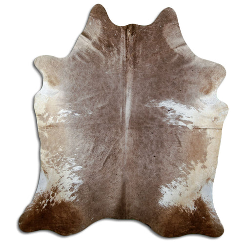 Brown & White Cowhide Rug XL