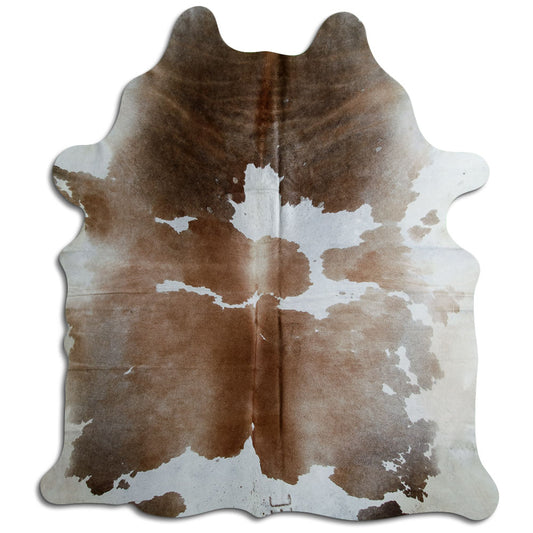 Brown & White Cowhide Rug XL