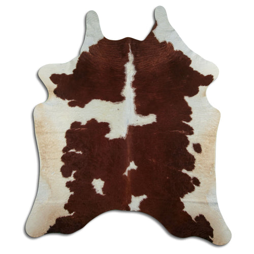 Brown & White Cowhide Rug XXL