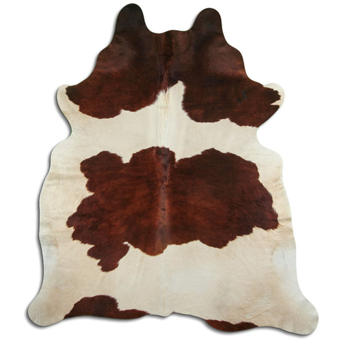 Brown & White Cowhide Rug XXL