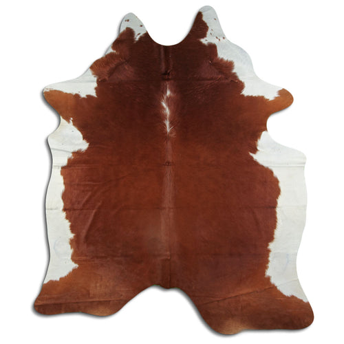 Brown & White Cowhide Rug XXL