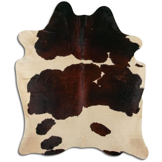 Brown & White Cowhide Rug L
