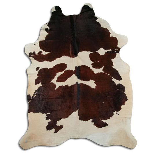 Brown & White Cowhide Rug XXL