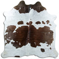 Brown & White Cowhide Rug L