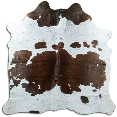 Brown & White Cowhide Rug L
