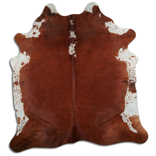 Brown & White Cowhide Rug XXL