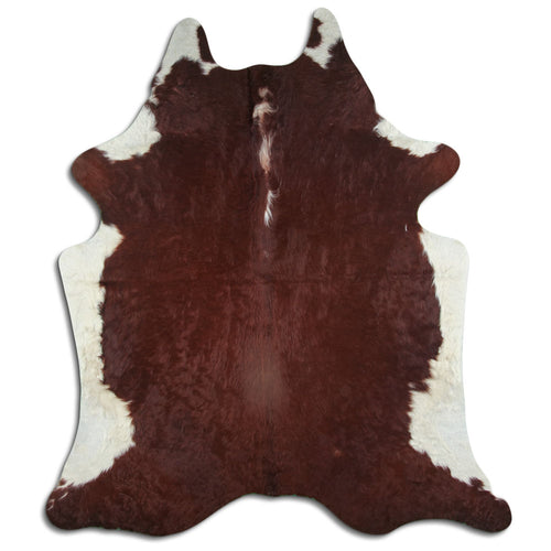 Brown & White Cowhide Rug XXL