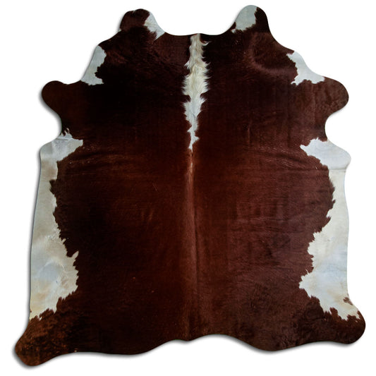 Brown & White Cowhide Rug XXL