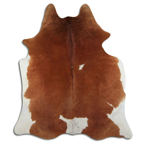 Brown & White Cowhide Rug L