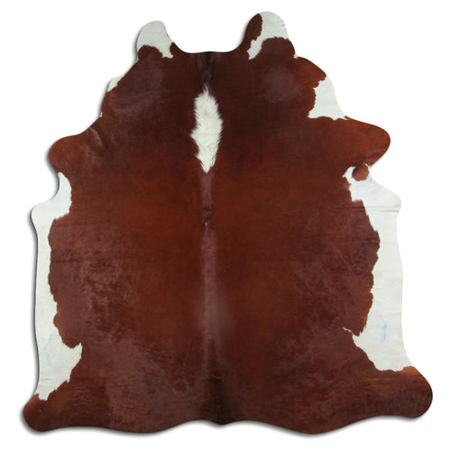 Brown & White Cowhide Rug XL