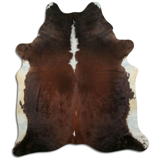 Brown & White Cowhide Rug XXL