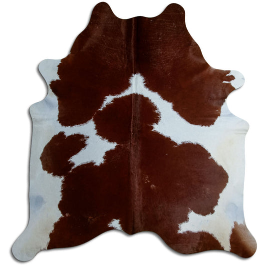 Brown & White Cowhide Rug XL
