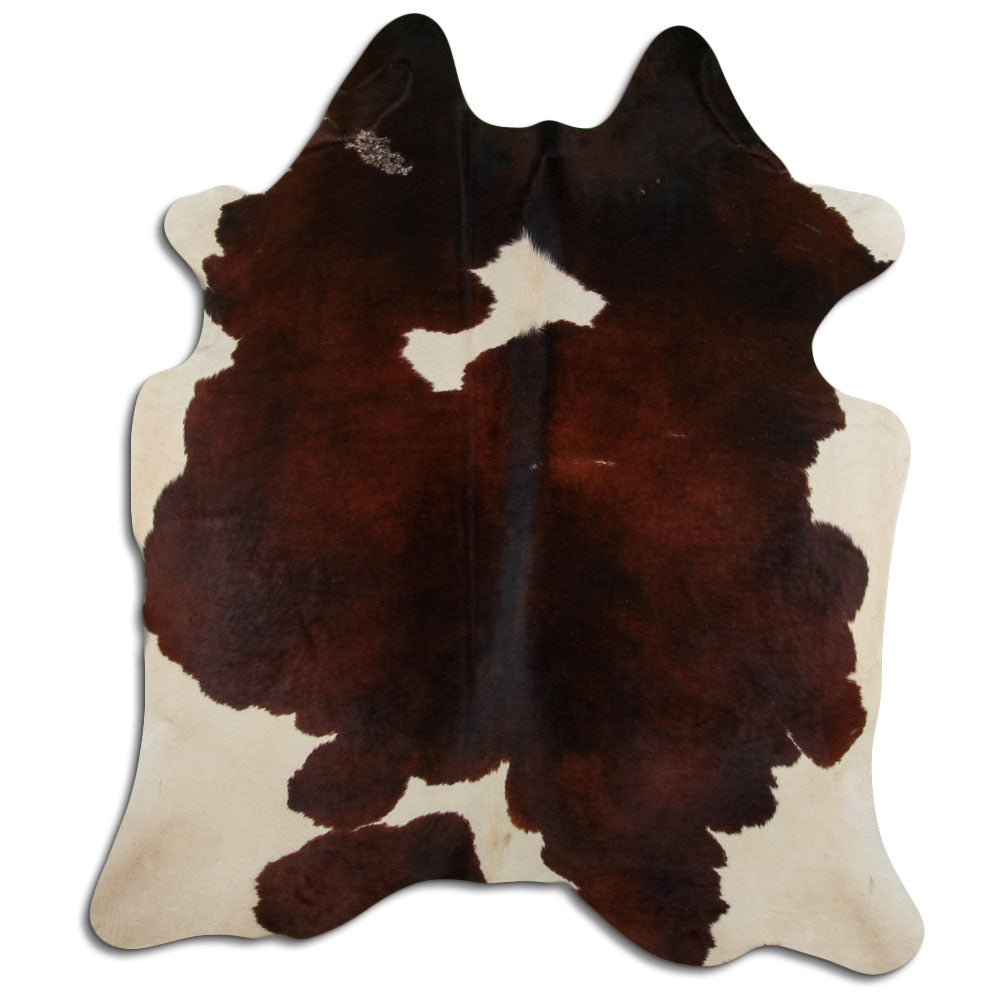 Brown & White Cowhide Rug XL