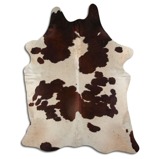 Brown & White Cowhide Rug XXL