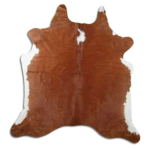 Brown & White Cowhide Rug L
