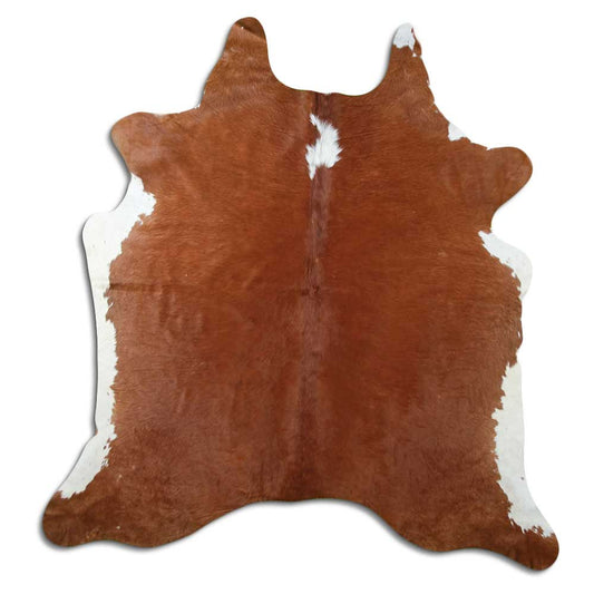 Brown & White Cowhide Rug L