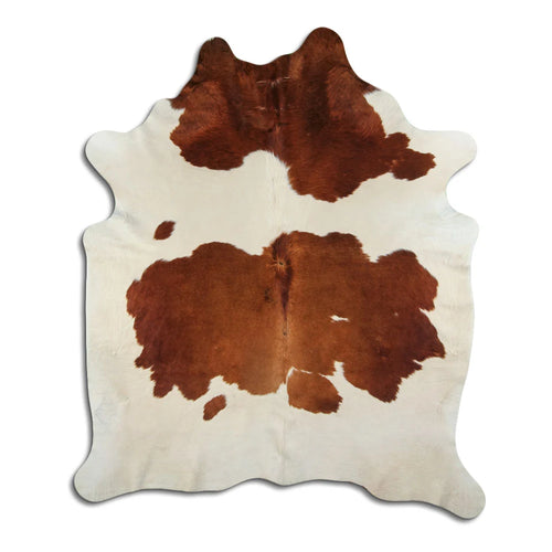 Brown & White Cowhide Rug XXL