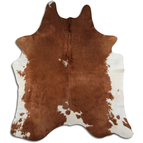 Brown & White Cowhide Rug XXL