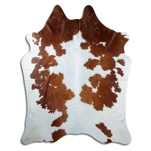 Brown & White Cowhide Rug XXL