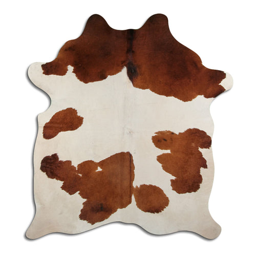 Brown & White Cowhide Rug L