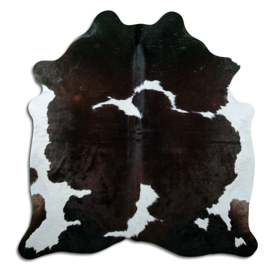Brown & White Cowhide Rug L