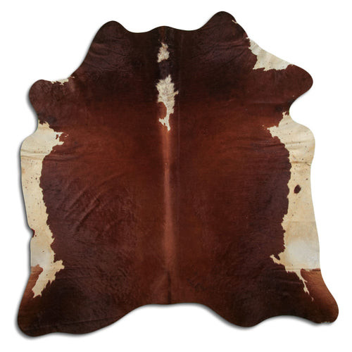 Brown & White Cowhide Rug L