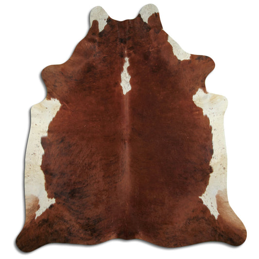 Brown & White Cowhide Rug XXL