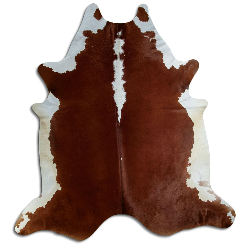 Brown & White Cowhide Rug XXL
