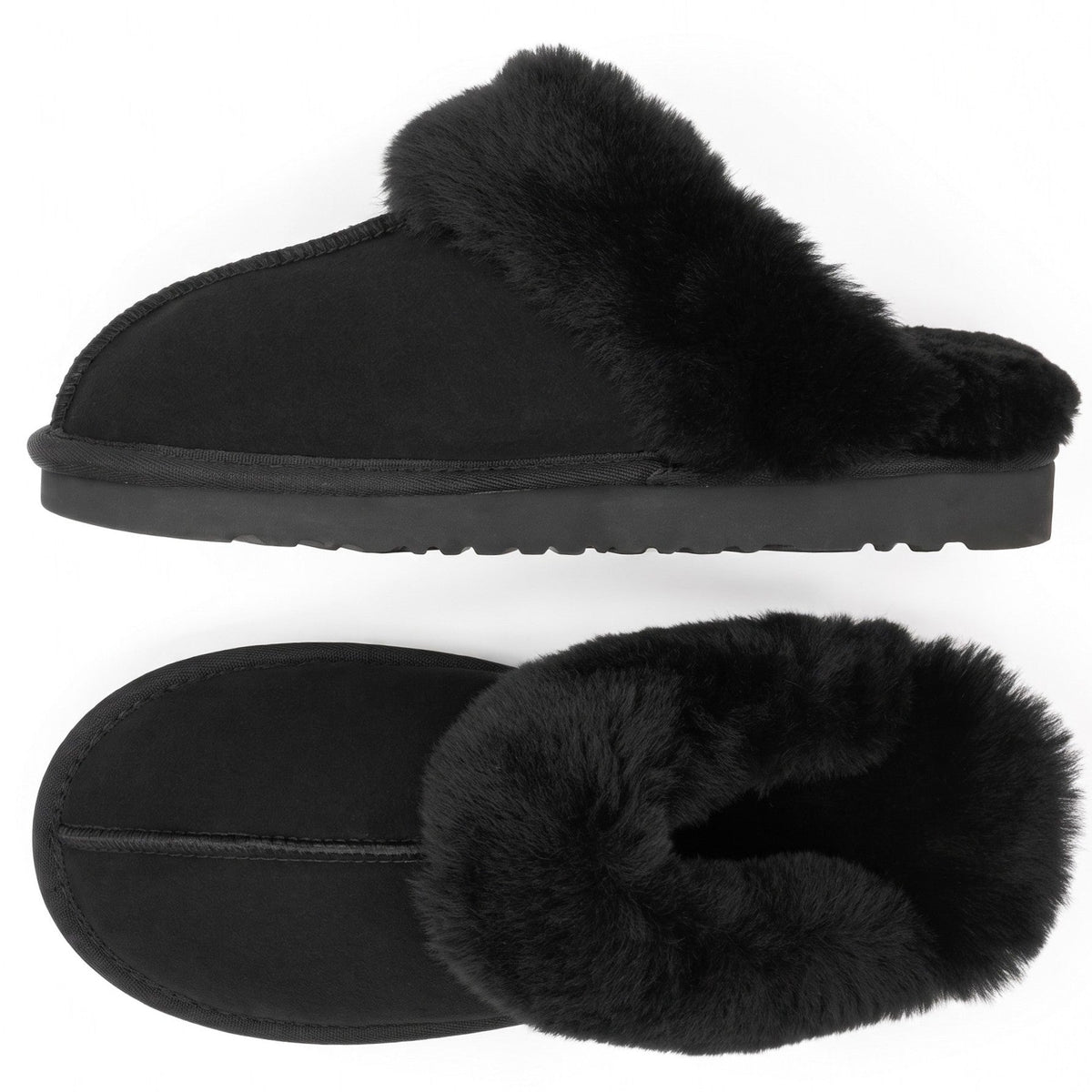 Sheepskin Slippers | Black