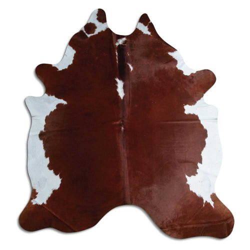 Brown & White Cowhide Rug XXL