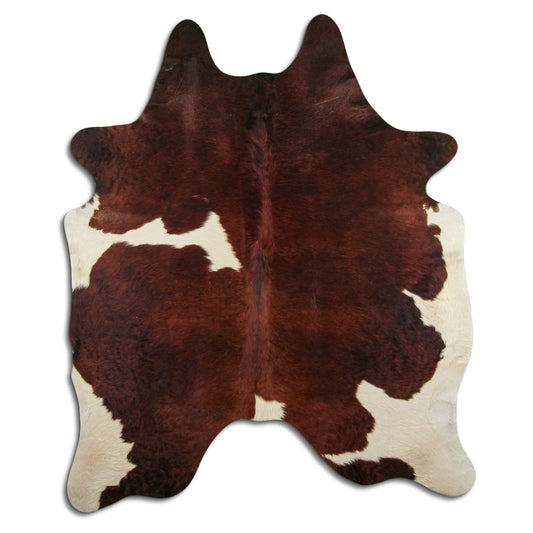 Brown & White Cowhide Rug XXL