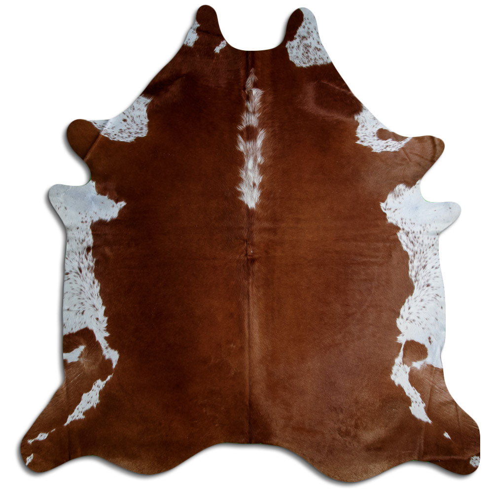 Brown & White Cowhide Rug XXL