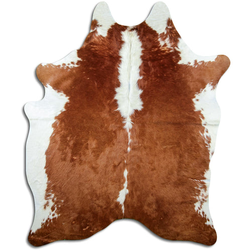 Brown & White Cowhide Rug XXL