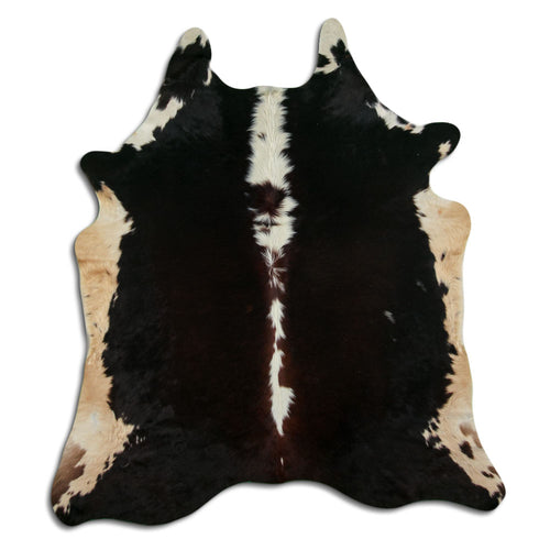 Brown & White Cowhide Rug XL