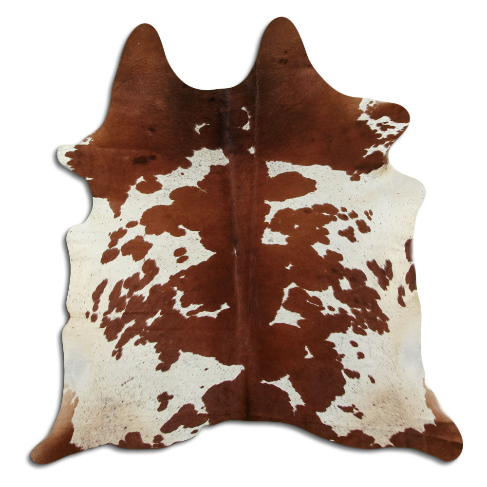 Brown & White Cowhide Rug L