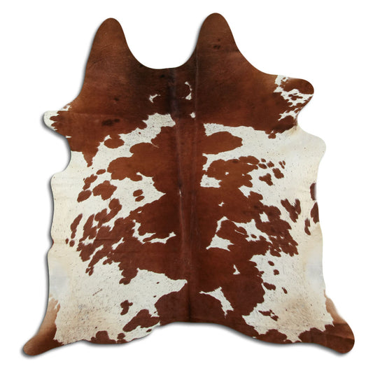 Brown & White Cowhide Rug L