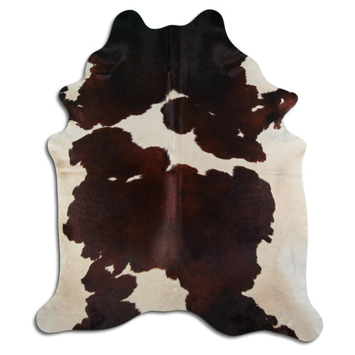 Brown & White Cowhide Rug XXL