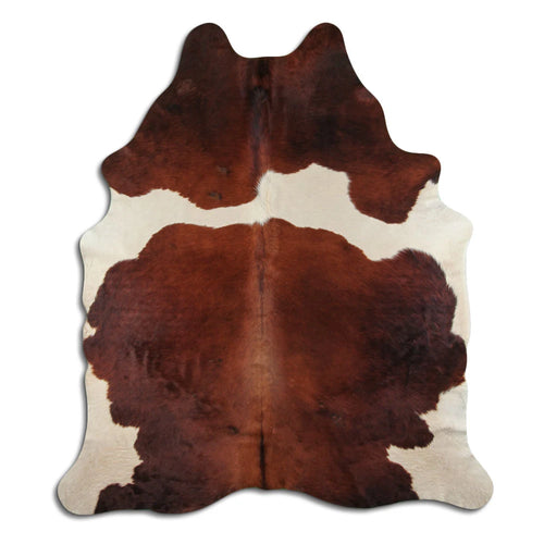 Brown & White Cowhide Rug XXL