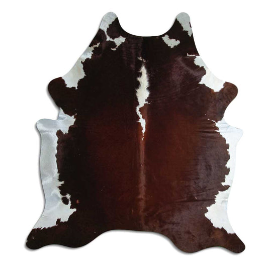 Brown & White Cowhide Rug L