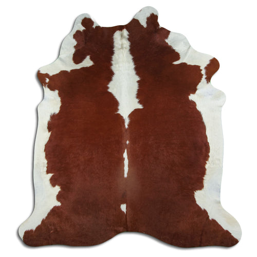 Brown & White Cowhide Rug L
