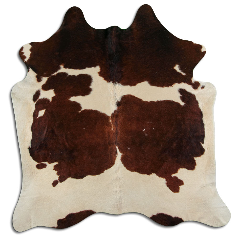 Brown & White Cowhide Rug XL