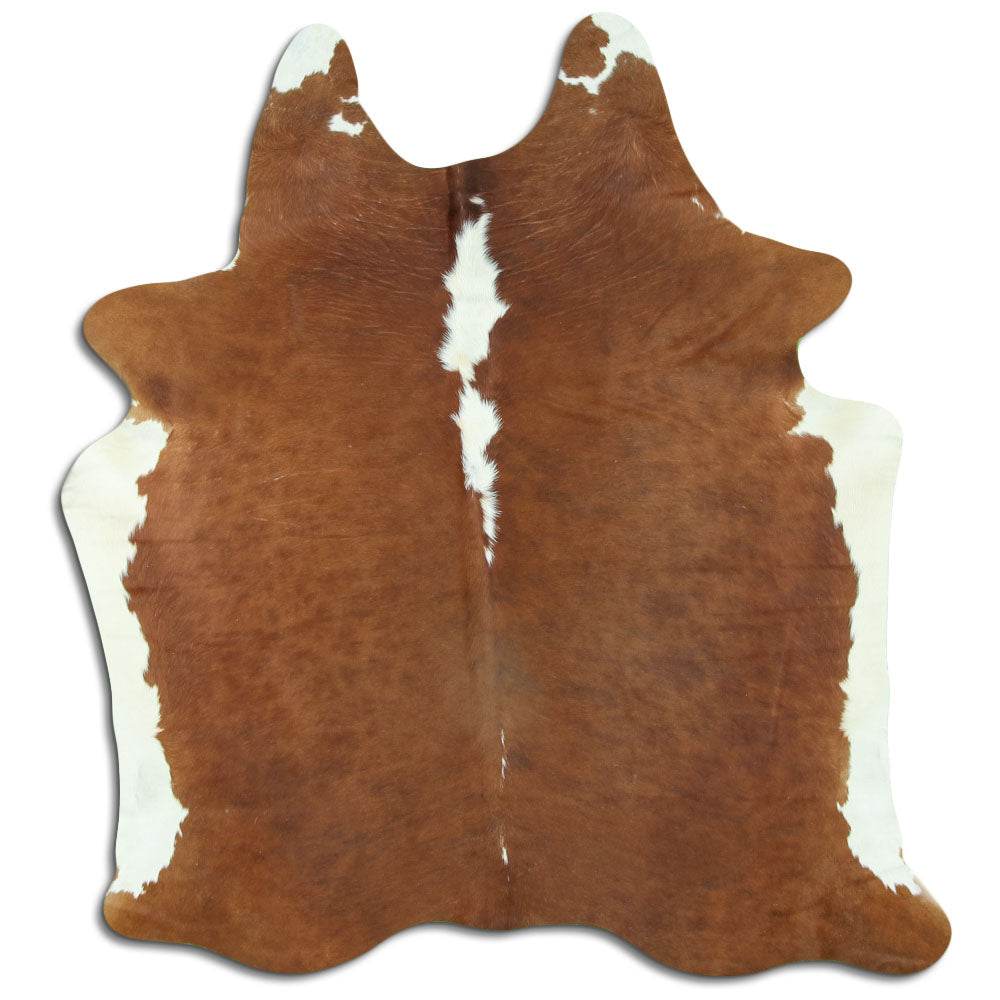 Brown & White Cowhide Rug L