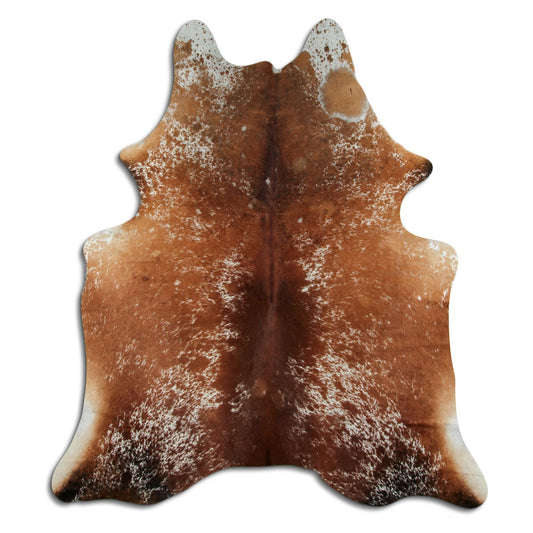 Brown & White Cowhide Rug XL