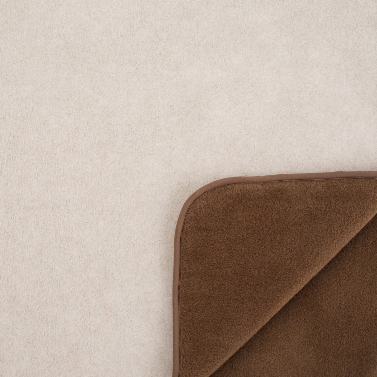 Corner of the Camel 2-ply blanket, close up
