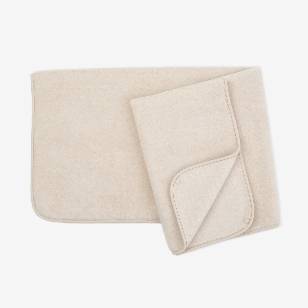 Caramel 1-ply wool blanket folded open