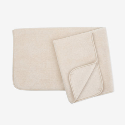 Caramel 1-ply wool blanket folded open