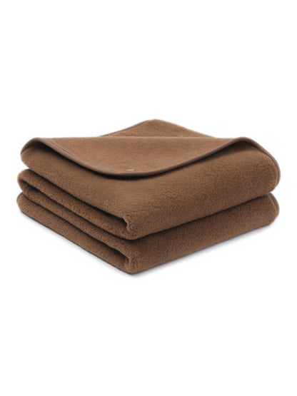 Camel and merino blanket Chocolate, 1-ply, folded